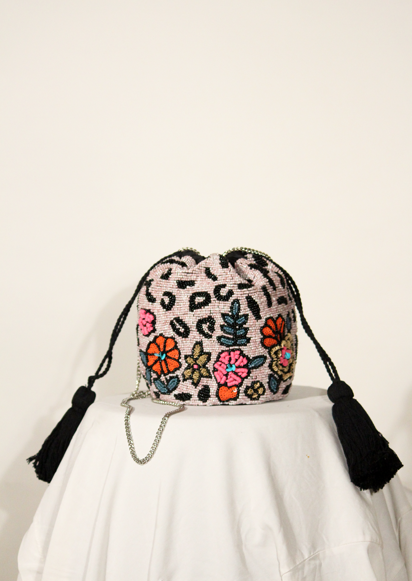 flowerbed beaded bag