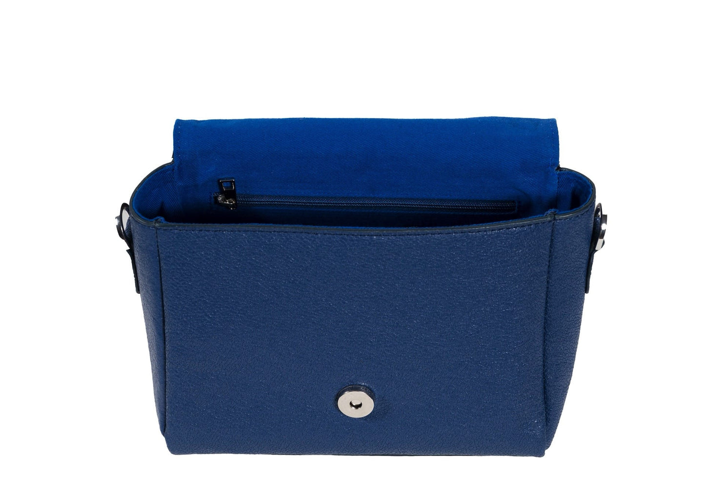 Inside view of royal blue elephant motif in Czech glass beads on a structured bag, Saurashtra artisan craft.
