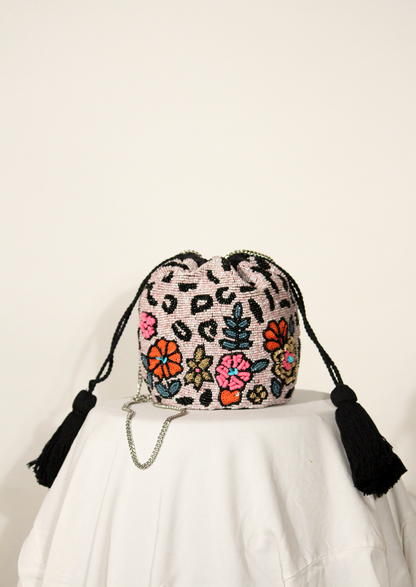 flowerbed beaded bag