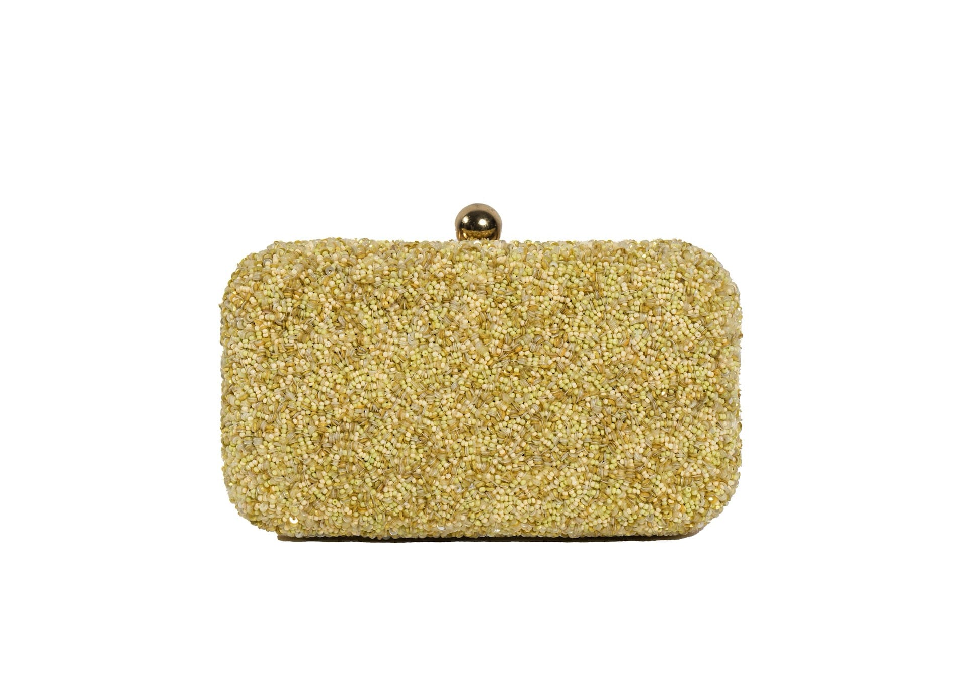 Brilliant yellow beaded day clutch, handcrafted premium Indian luxury accessory.
