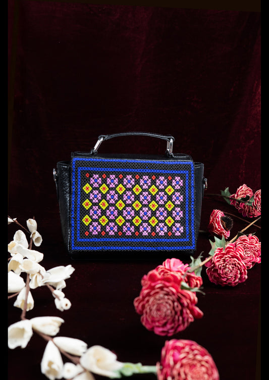 dhara midnight beadwork purse
