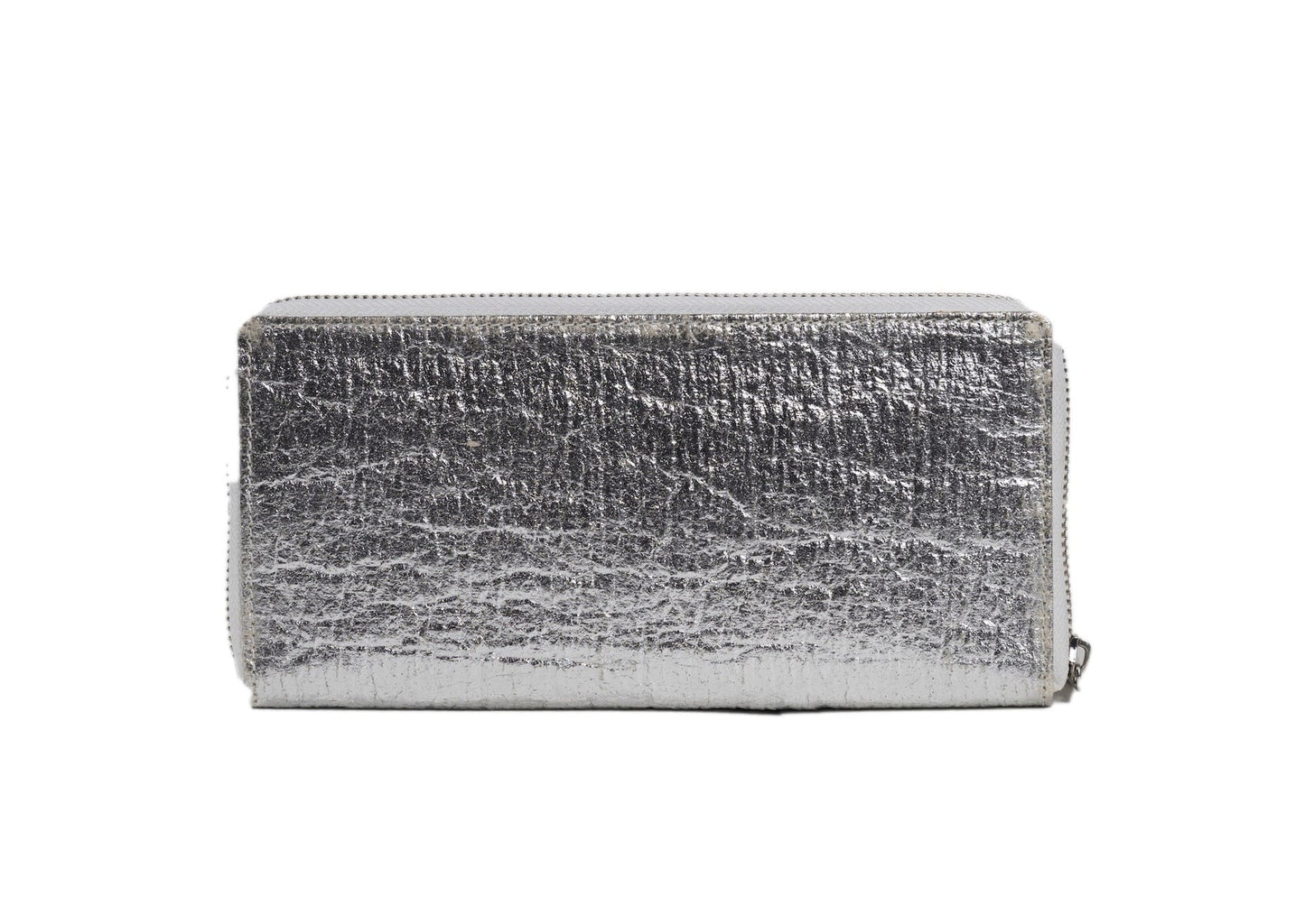 Rear view of handcrafted Gujarati silver beadwork wallet with red star motifs, premium Indian accessory.