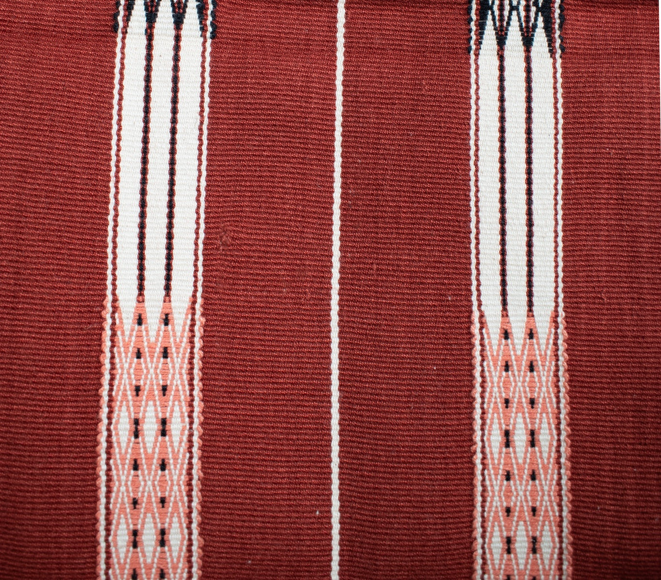 Red and white striped 100% cotton handwoven throw, traditional Nagaland loin loom blanket.