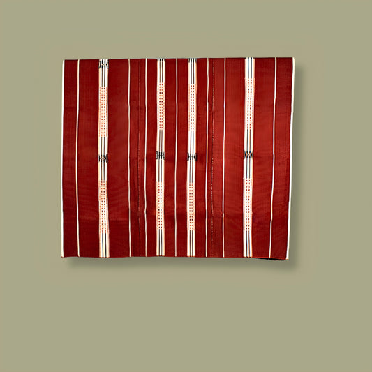 Red and white striped 100% cotton handwoven throw, traditional Nagaland loin loom blanket.